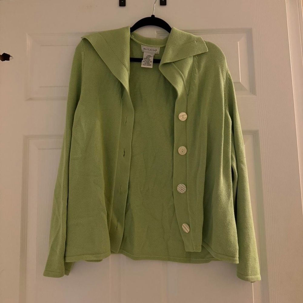 Light Green Button-Up Cardigan